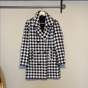Yoki Monochrome Houndstooth Pea Coat